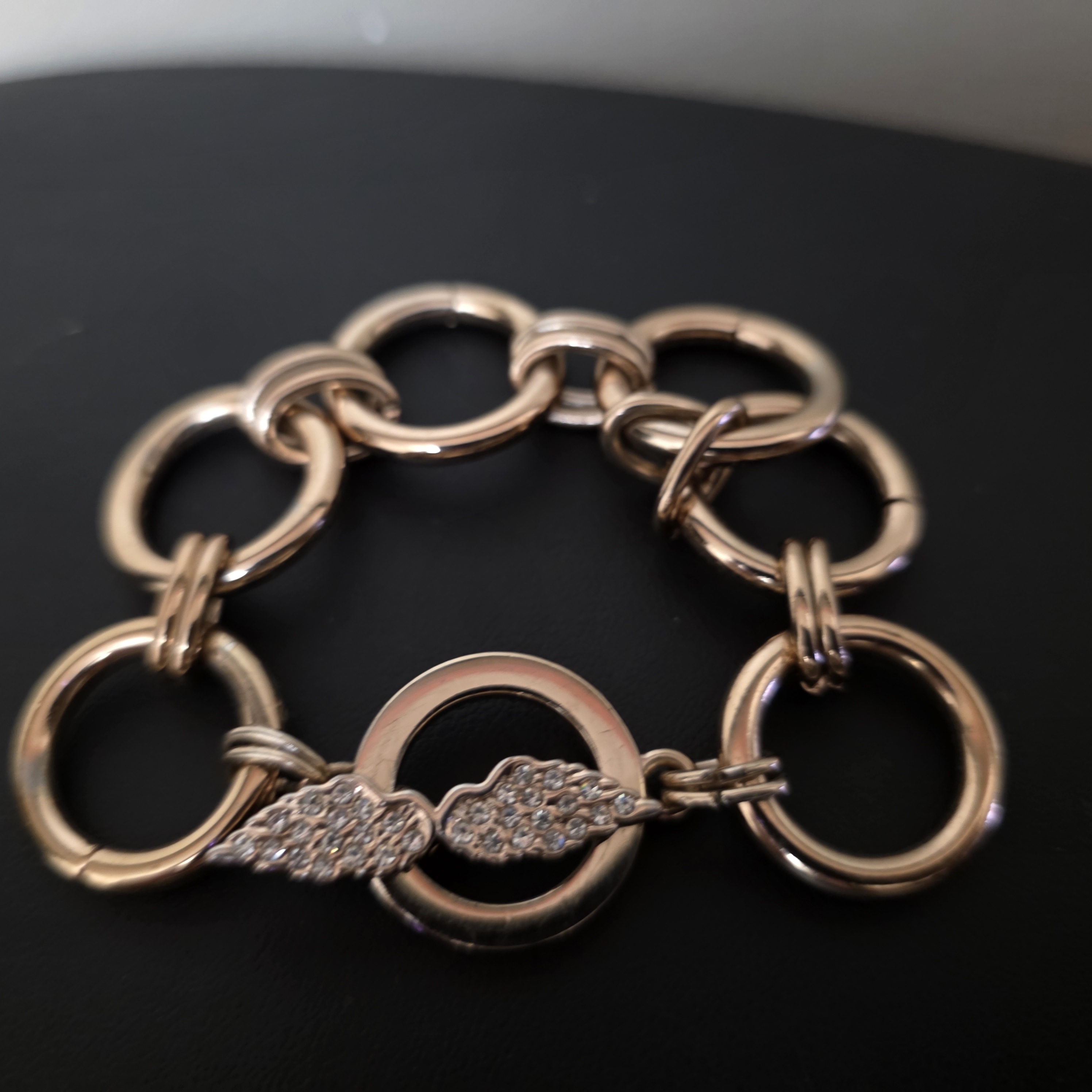 Elegant Gold Bracelet With Crystal Accents